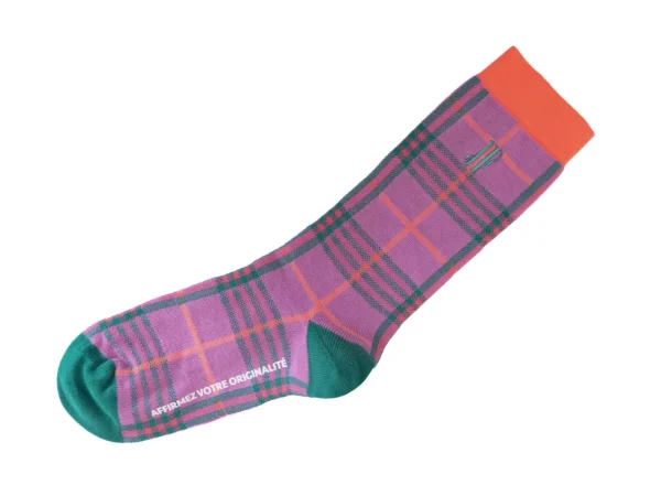 Accessories^Fluevog Shoes Hazel Vog Socks | Knit Plaid Sock Purple/Teal