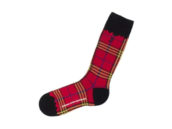 Accessories^Fluevog Shoes Hazel Vog Socks | Knit Plaid Sock Red