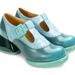 Women's^Fluevog Shoes Hockney | T-Strap Leather Shoes Turquoise