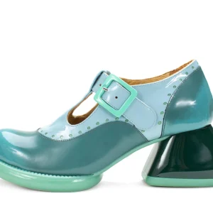 Women's^Fluevog Shoes Hockney | T-Strap Leather Shoes Turquoise