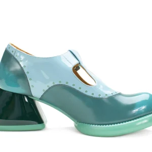 Women's^Fluevog Shoes Hockney | T-Strap Leather Shoes Turquoise