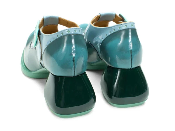 Women's^Fluevog Shoes Hockney | T-Strap Leather Shoes Turquoise