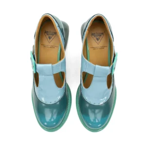 Women's^Fluevog Shoes Hockney | T-Strap Leather Shoes Turquoise