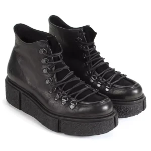 Men's^Fluevog Shoes Hooke | Lace-Up Platform Hiker Boot Black