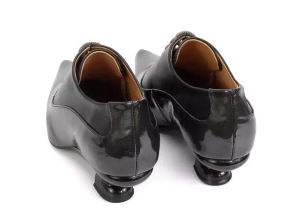 Women's^Fluevog Shoes Jenne | Elegant Lace-Up Heel Black Metallic