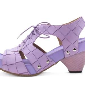Women's^Fluevog Shoes Joni | Lace-Up Slingback Sandal Purple Weave