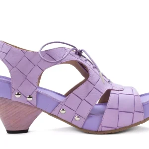 Women's^Fluevog Shoes Joni | Lace-Up Slingback Sandal Purple Weave