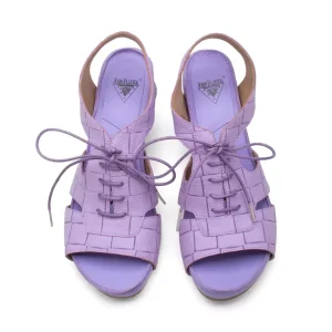 Women's^Fluevog Shoes Joni | Lace-Up Slingback Sandal Purple Weave