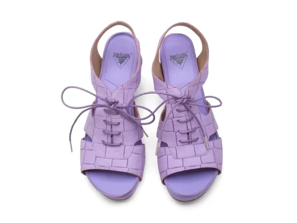 Women's^Fluevog Shoes Joni | Lace-Up Slingback Sandal Purple Weave