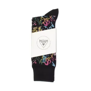 Accessories^Fluevog Shoes Juniper Vog Socks | Abstract Knit Sock Black/Multi