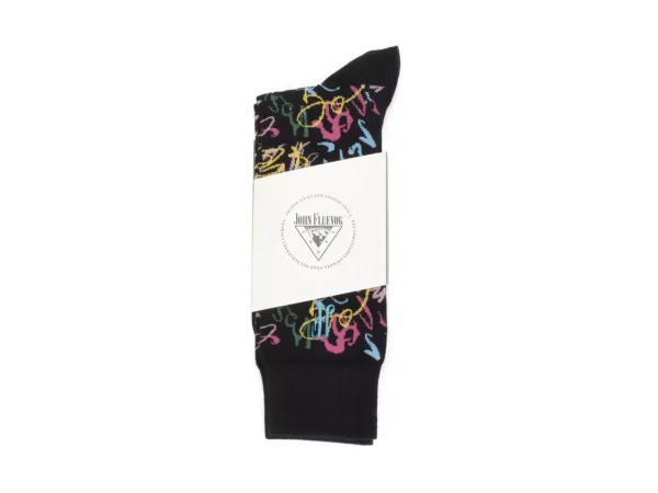 Accessories^Fluevog Shoes Juniper Vog Socks | Abstract Knit Sock Black/Multi