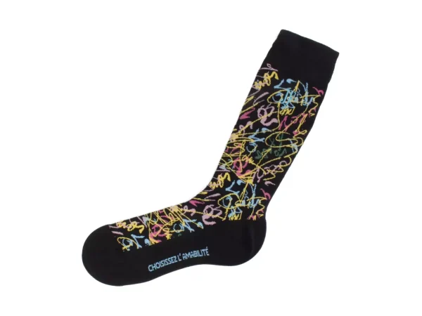 Accessories^Fluevog Shoes Juniper Vog Socks | Abstract Knit Sock Black/Multi