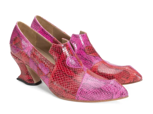 Women's^Fluevog Shoes Kaija | Loafer Heel With Hearts Pink/Red