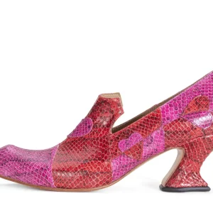 Women's^Fluevog Shoes Kaija | Loafer Heel With Hearts Pink/Red
