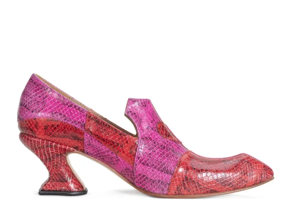 Women's^Fluevog Shoes Kaija | Loafer Heel With Hearts Pink/Red