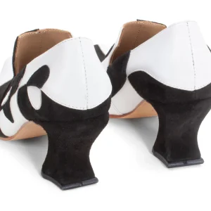 Women's^Fluevog Shoes Kaija | Loafer Heel With Hearts Black/Bone