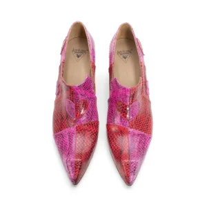 Women's^Fluevog Shoes Kaija | Loafer Heel With Hearts Pink/Red