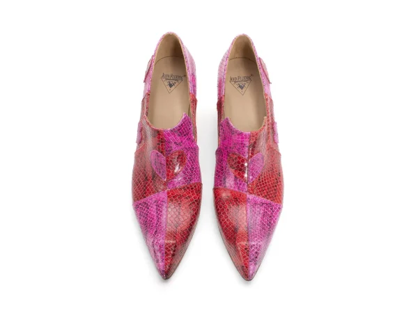 Women's^Fluevog Shoes Kaija | Loafer Heel With Hearts Pink/Red