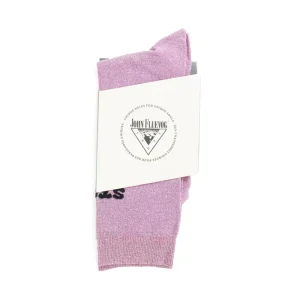 Accessories^Fluevog Shoes Kermit Vog Socks | Solid-Coloured Lurex Sock Pink/Black