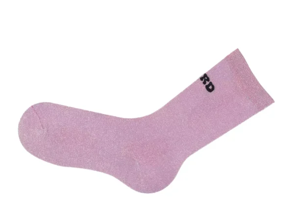 Accessories^Fluevog Shoes Kermit Vog Socks | Solid-Coloured Lurex Sock Pink/Black