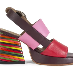 Women's^Fluevog Shoes Kerry | Slingback Platform Sandal Burgundy/Pink