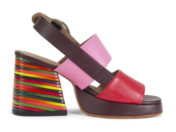 Women's^Fluevog Shoes Kerry | Slingback Platform Sandal Burgundy/Pink