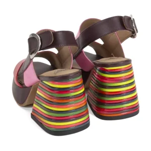 Women's^Fluevog Shoes Kerry | Slingback Platform Sandal Burgundy/Pink