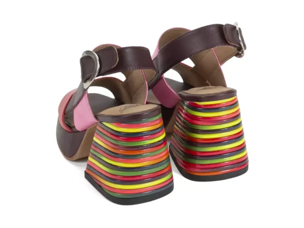 Women's^Fluevog Shoes Kerry | Slingback Platform Sandal Burgundy/Pink
