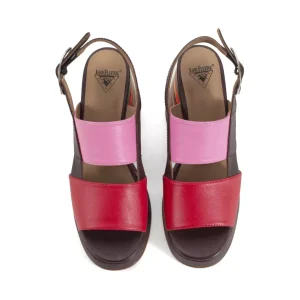 Women's^Fluevog Shoes Kerry | Slingback Platform Sandal Burgundy/Pink
