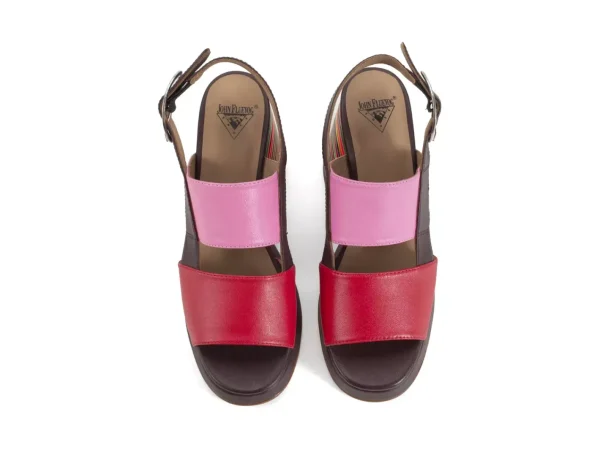Women's^Fluevog Shoes Kerry | Slingback Platform Sandal Burgundy/Pink