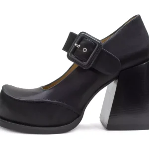Women's^Fluevog Shoes Laurie | Platform Mary Jane Black Satin