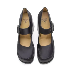 Women's^Fluevog Shoes Laurie | Platform Mary Jane Black Satin