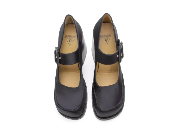 Women's^Fluevog Shoes Laurie | Platform Mary Jane Black Satin