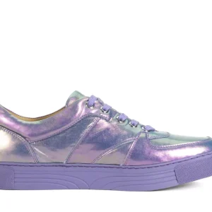 Men's^Fluevog Shoes Leeside | Lace-Up Sneaker Blue Metallic