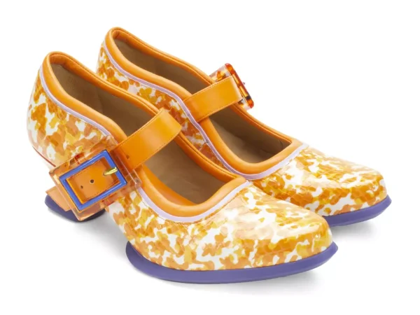 Women's^Fluevog Shoes Leonora | Mary Jane Heel Orange/Purple
