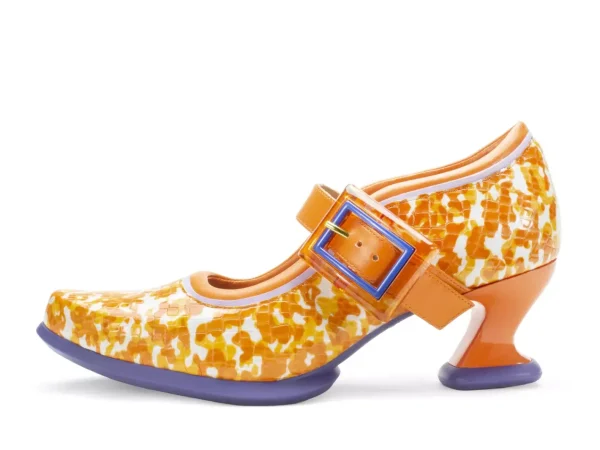 Women's^Fluevog Shoes Leonora | Mary Jane Heel Orange/Purple