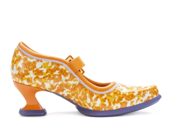 Women's^Fluevog Shoes Leonora | Mary Jane Heel Orange/Purple