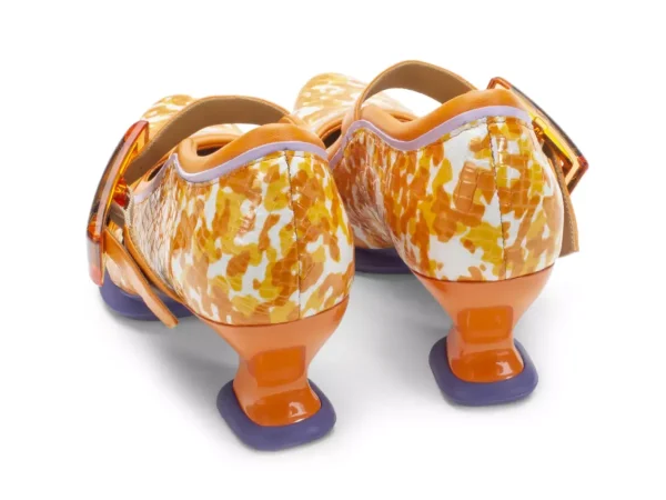 Women's^Fluevog Shoes Leonora | Mary Jane Heel Orange/Purple