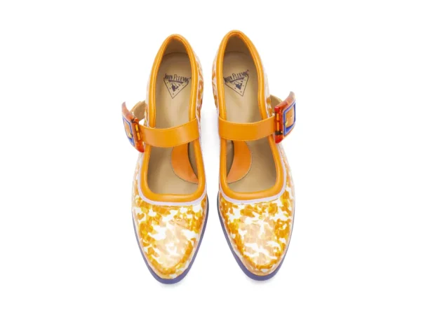 Women's^Fluevog Shoes Leonora | Mary Jane Heel Orange/Purple