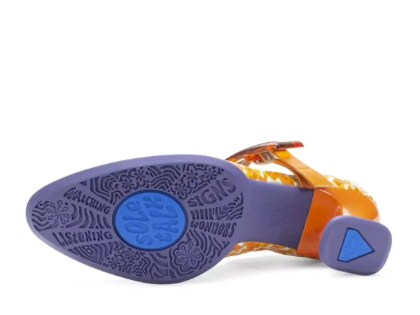 Women's^Fluevog Shoes Leonora | Mary Jane Heel Orange/Purple