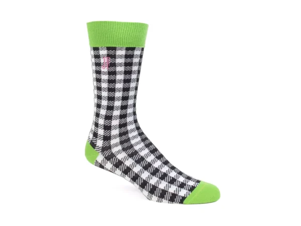 Accessories^Fluevog Shoes Leroy Vog Socks | Gingham Sock Off White/Green/Black