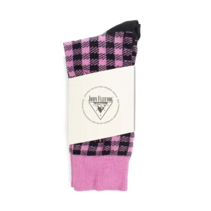 Accessories^Fluevog Shoes Leroy Vog Socks | Gingham Sock Pink/Black