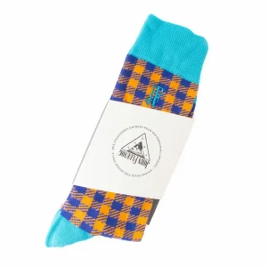 Accessories^Fluevog Shoes Leroy Vog Socks | Gingham Sock Orange/Blue