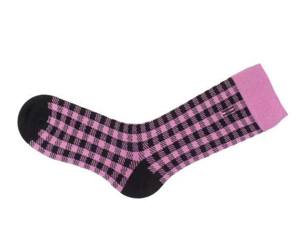 Women's^Fluevog Shoes Leroy Vog Socks | Gingham Sock Pink/Black