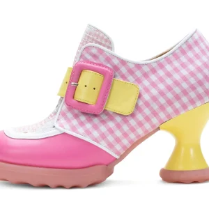 Women's^Fluevog Shoes Lolly | Contrast Buckle Shoe Pink/Yellow