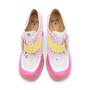 Women's^Fluevog Shoes Lolly | Contrast Buckle Shoe Pink/Yellow