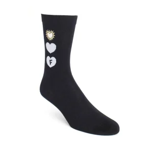 Accessories^Fluevog Shoes Luna Vog Socks | Sock With Hearts Black