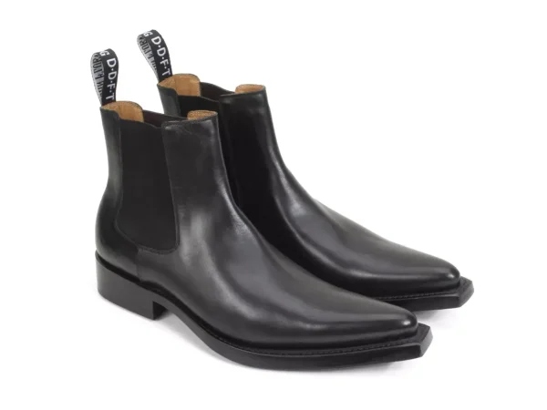 Men's^Fluevog Shoes Lyngenfjord | Pointed Toe Chelsea Boot Black