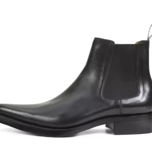 Men's^Fluevog Shoes Lyngenfjord | Pointed Toe Chelsea Boot Black
