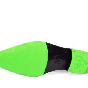 Men's^Fluevog Shoes Lyngenfjord | Pointed Toe Chelsea Boot Black/Neon